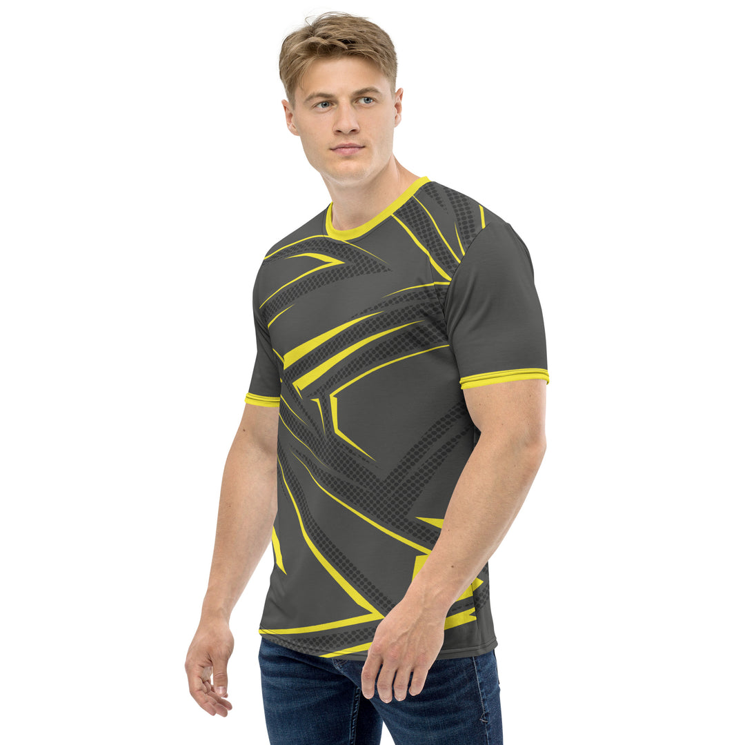 Premium Men's Jersey - Grey-Yellow Iron