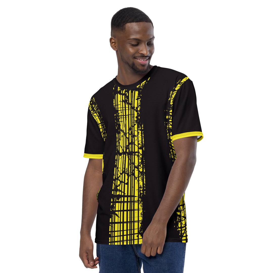 Premium Men's Jersey - Black-Yellow Bar