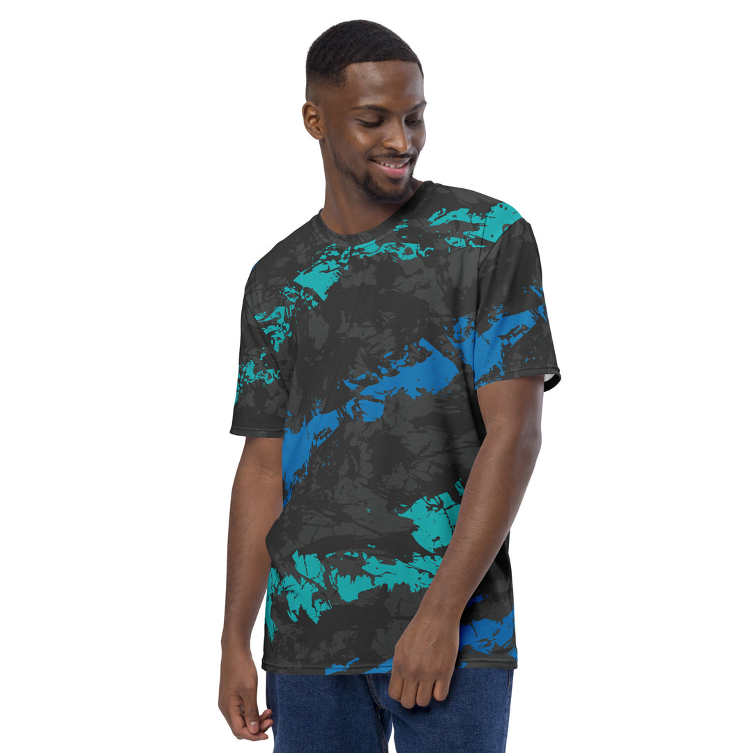 Premium Men's Jersey - Black-Blue Paint