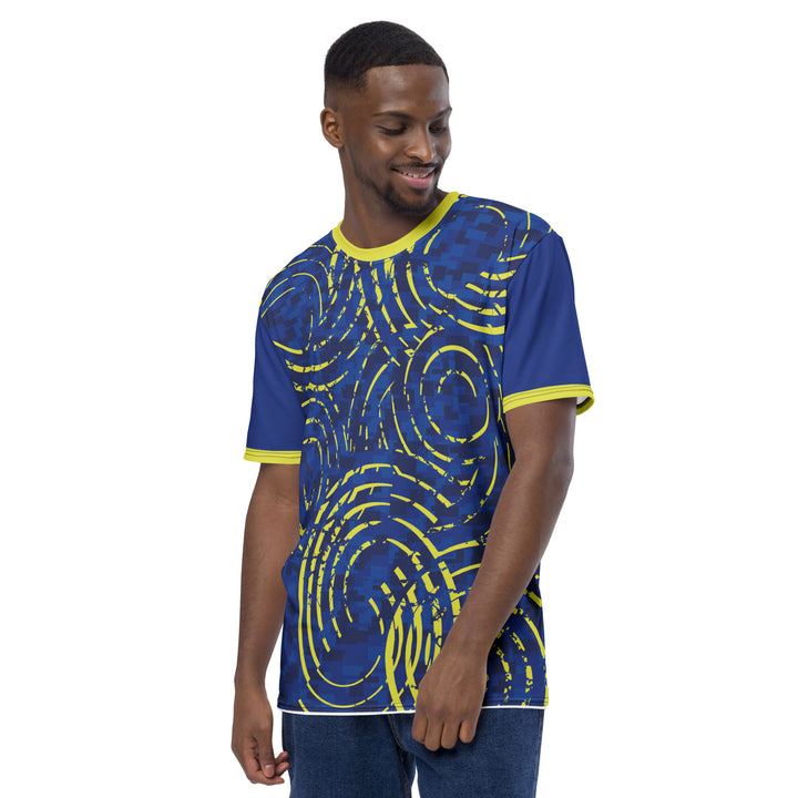 Premium Men's Jersey - Blue-Yellow Spin