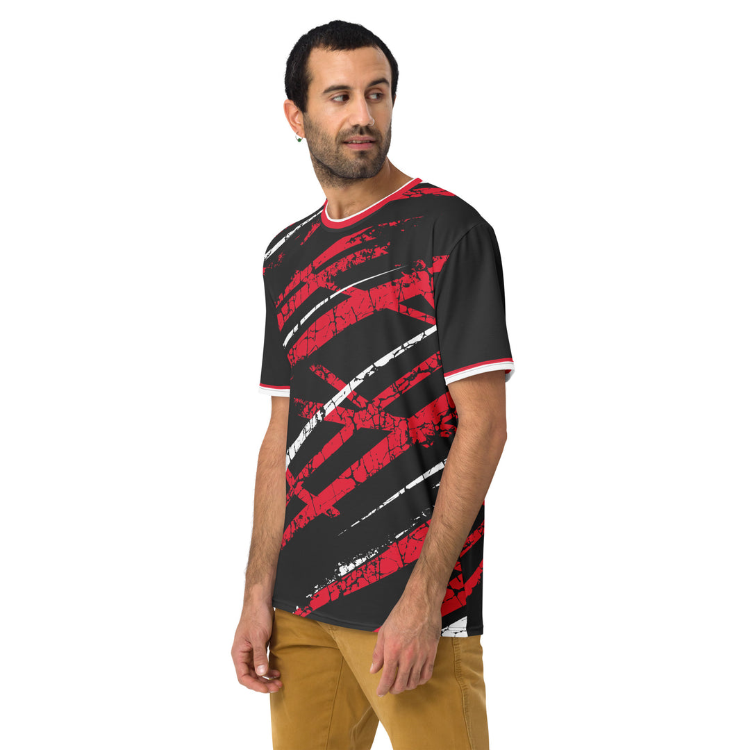 Premium Men's Jersey - Black-Red Torn