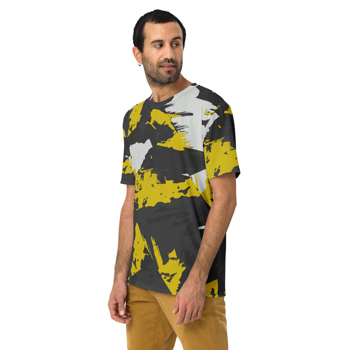 Premium Men's Jersey - Grey-Yellow Grunge