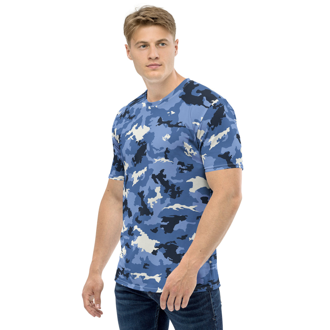 Premium Men's Jersey - White-Blue Camouflage