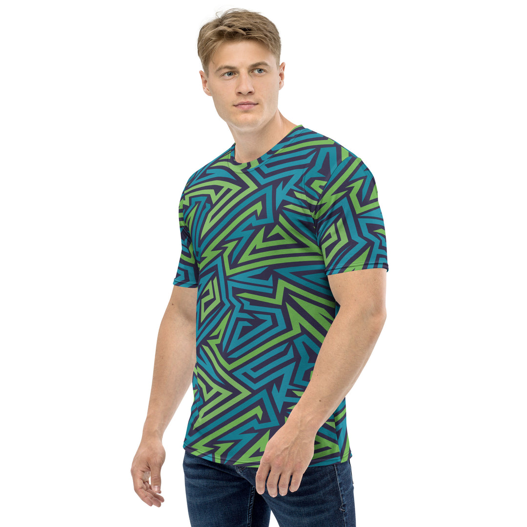 Premium Men's Jersey - Green-Blue Jagged