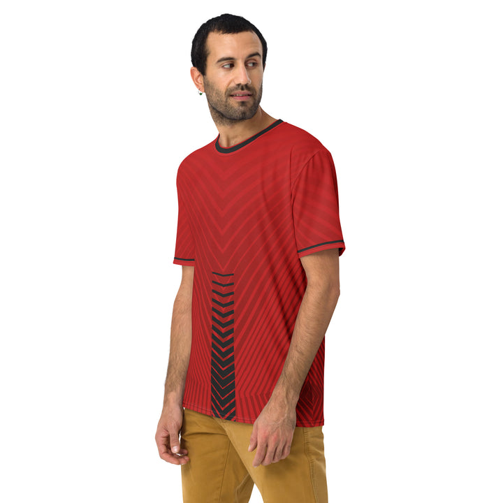 Premium Men's Jersey - Red-Black Stripe