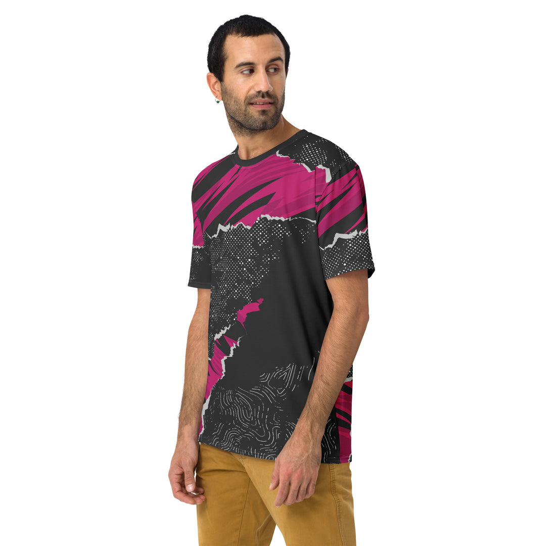 Premium Men's Jersey - Black-Pink Crack