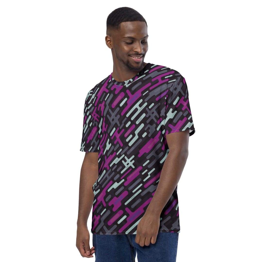 Premium Men's Jersey - Black-Purple Wire