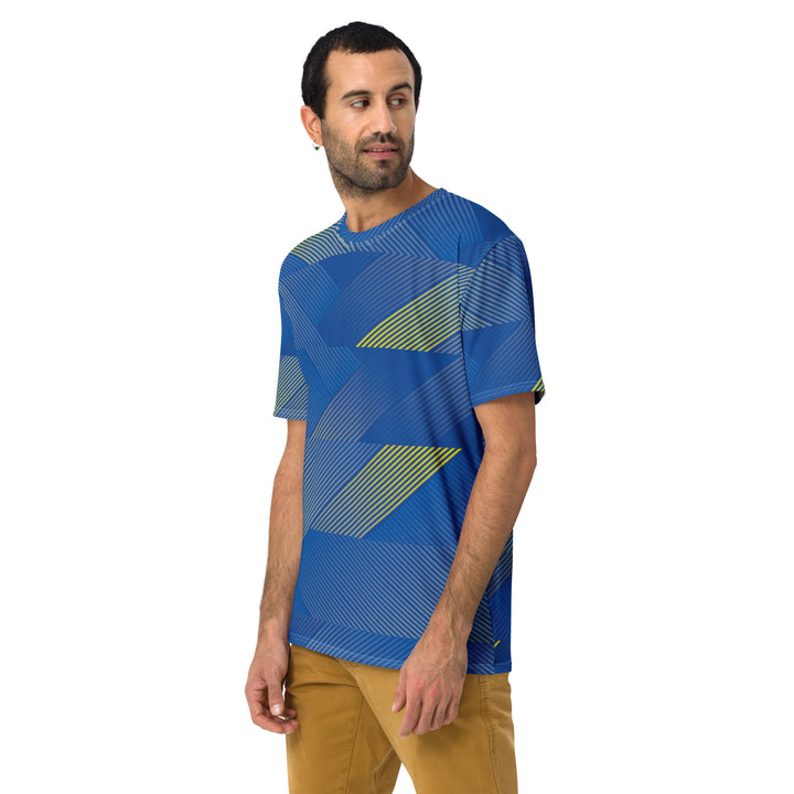 Premium Men's Jersey - Blue-Yellow Line