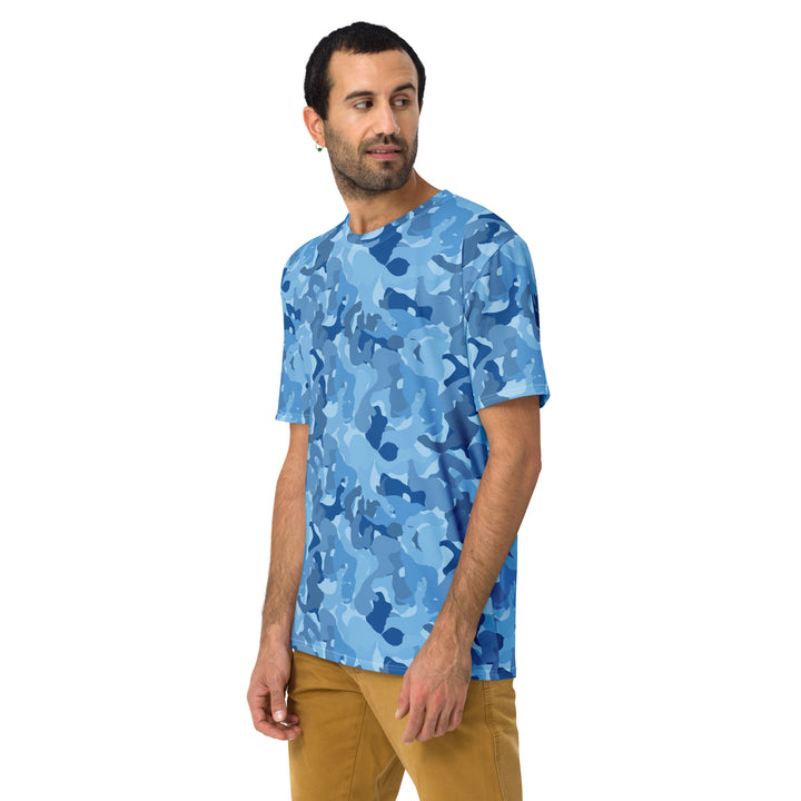 Premium Men's Jersey - Blue Camouflage