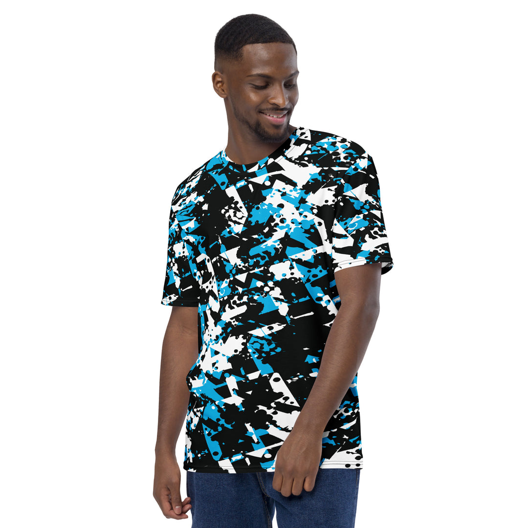 Premium Men's Jersey - Black-Blue Blocks