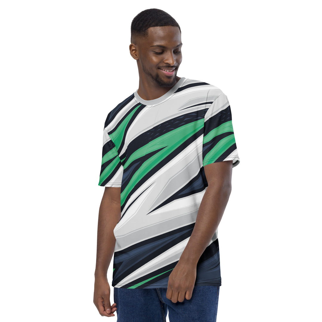 Premium Men's Jersey - White-Green Stick