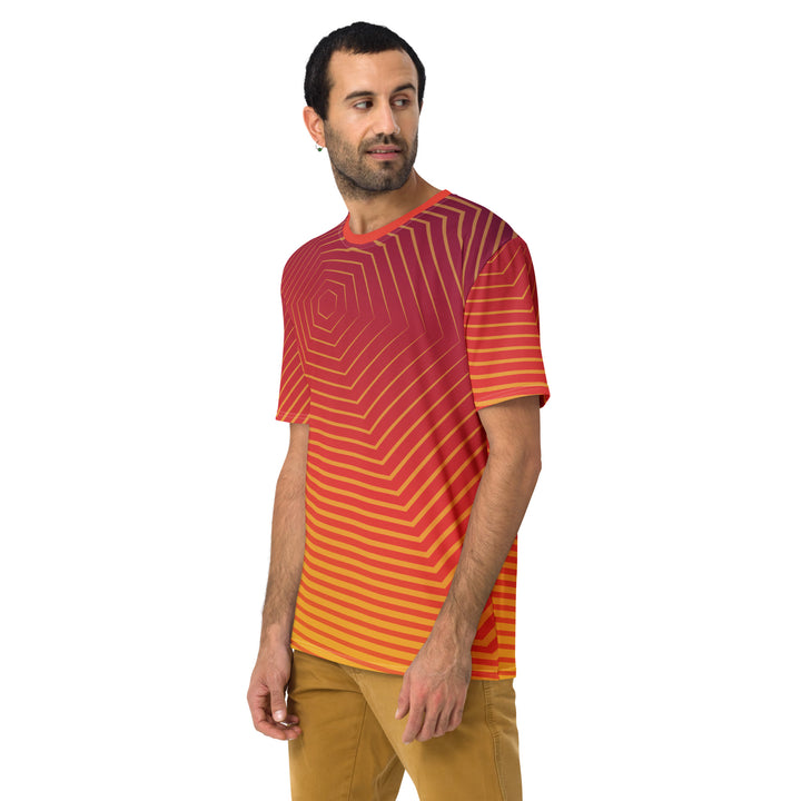 Premium Men's Jersey - Red-Yellow Hexagon