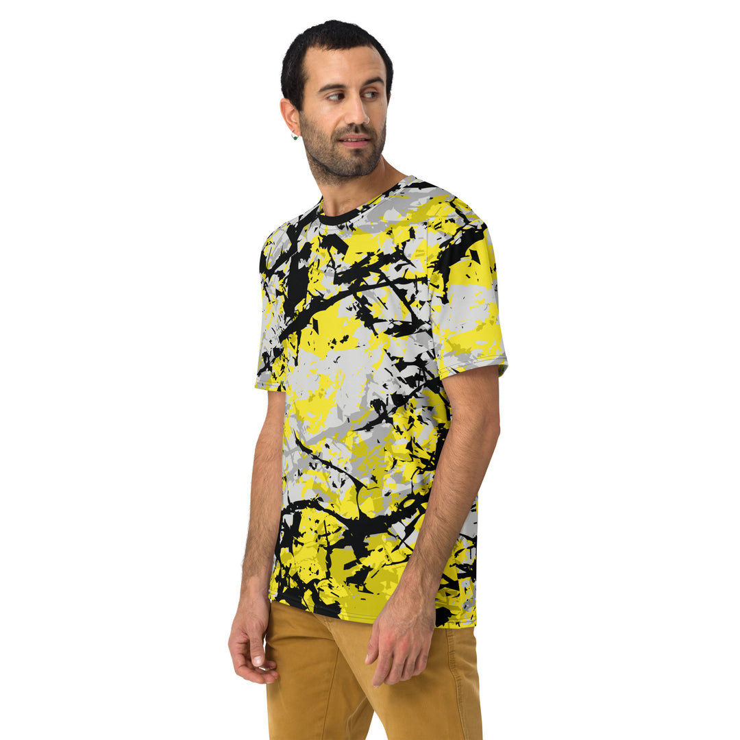 Premium Men's Jersey - Yellow-Black Splatter