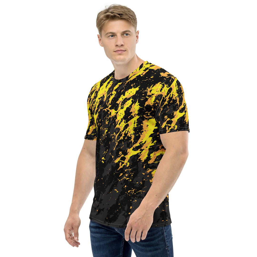 Premium Men's Jersey - Black-Yellow Fire