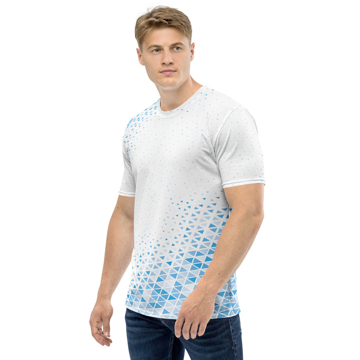 Premium Men's Jersey - White-Blue Triangle