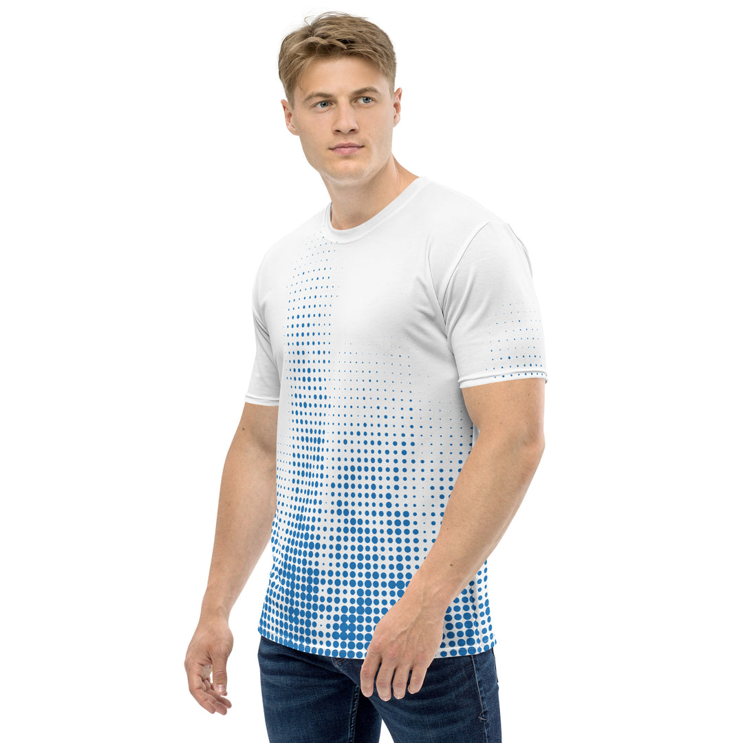 Premium Men's Jersey - White-Blue Halftone