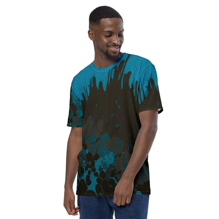 Premium Men's Jersey - Turquoise-Black Liquid