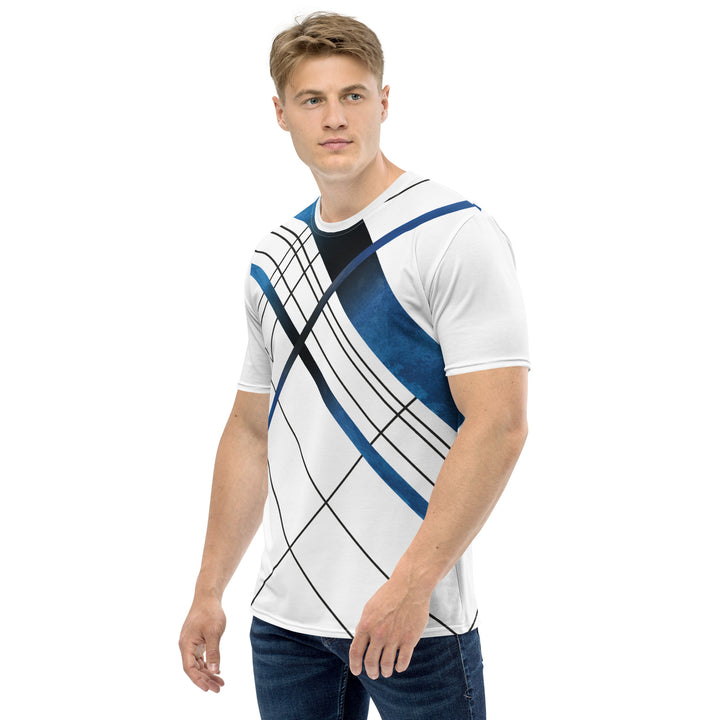 Premium Men's Jersey - White-Blue Abstract