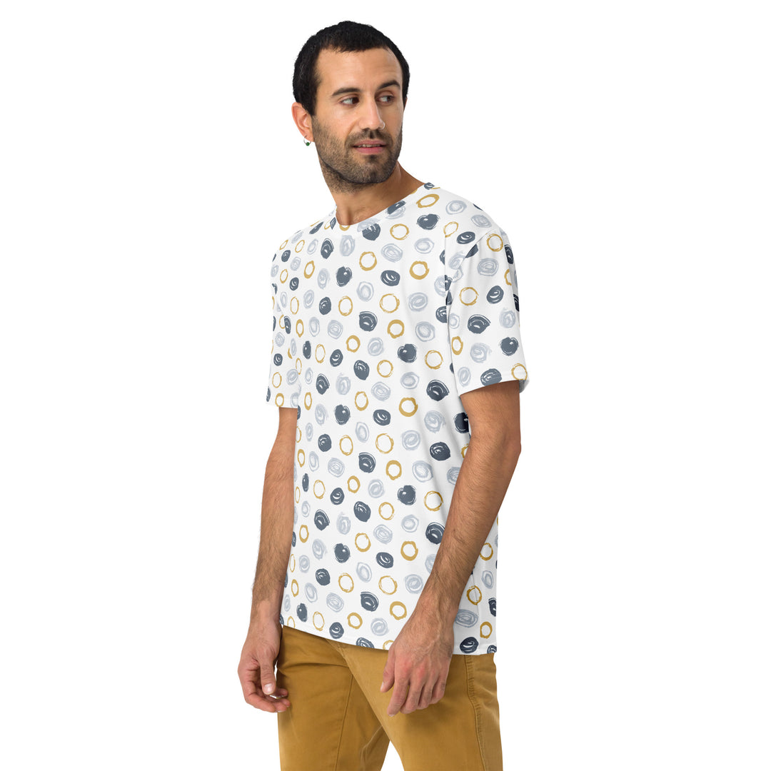 Premium Men's Jersey - White-Yellow Dots