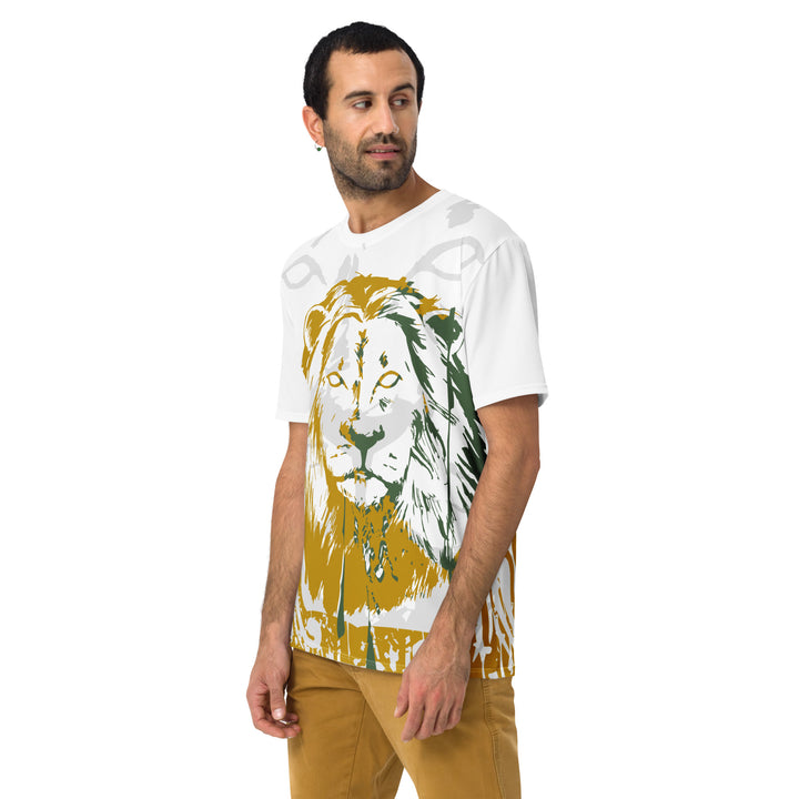 Premium Men's Jersey - White-Yellow Lion