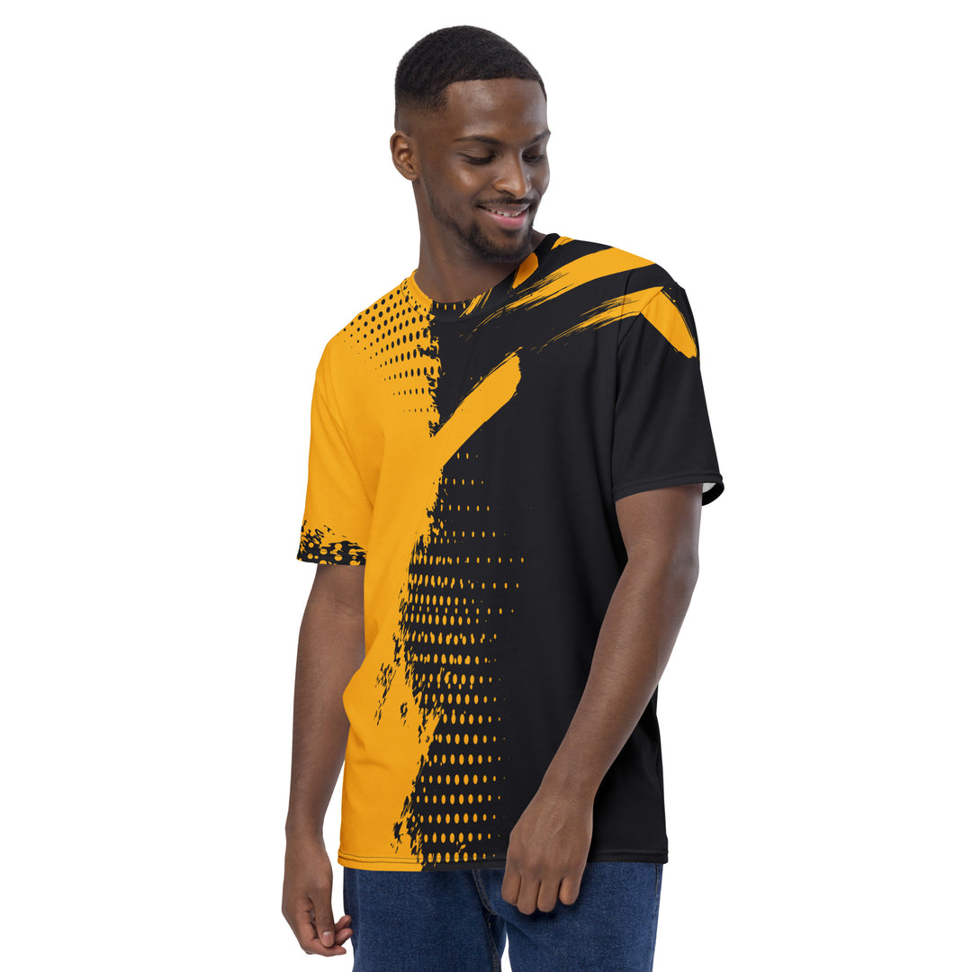 Premium Men's Jersey - Black-Yellow Brush