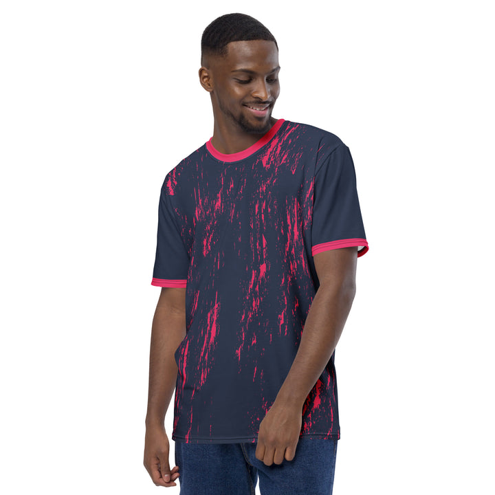 Premium Men's Jersey - Blue-Pink Ash