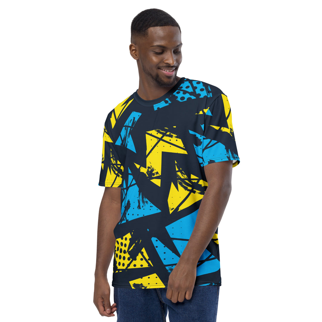 Premium Men's Jersey - Yellow-Blue Graffiti