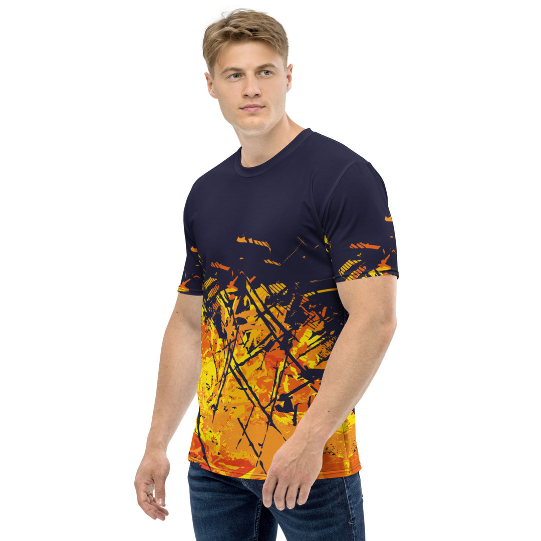 Premium Men's Jersey - Blue-Orange Fire