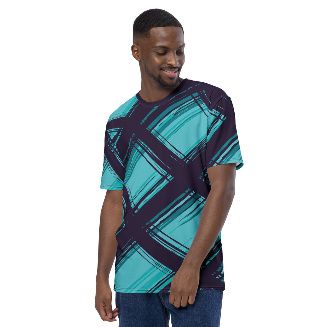 Premium Men's Jersey - Black-Turquoise Panel