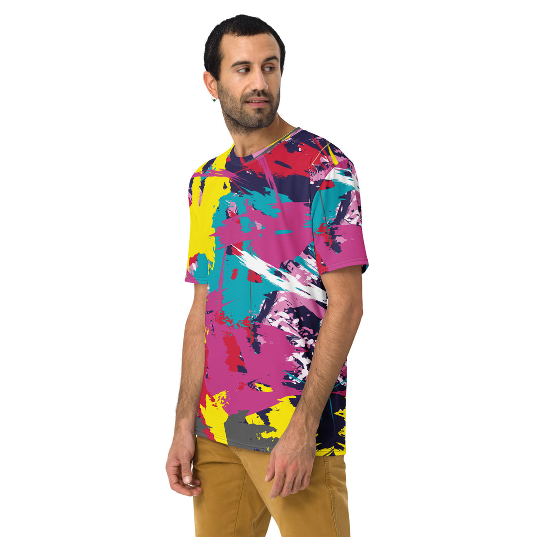 Premium Men's Jersey - Yellow-Pink Tangle