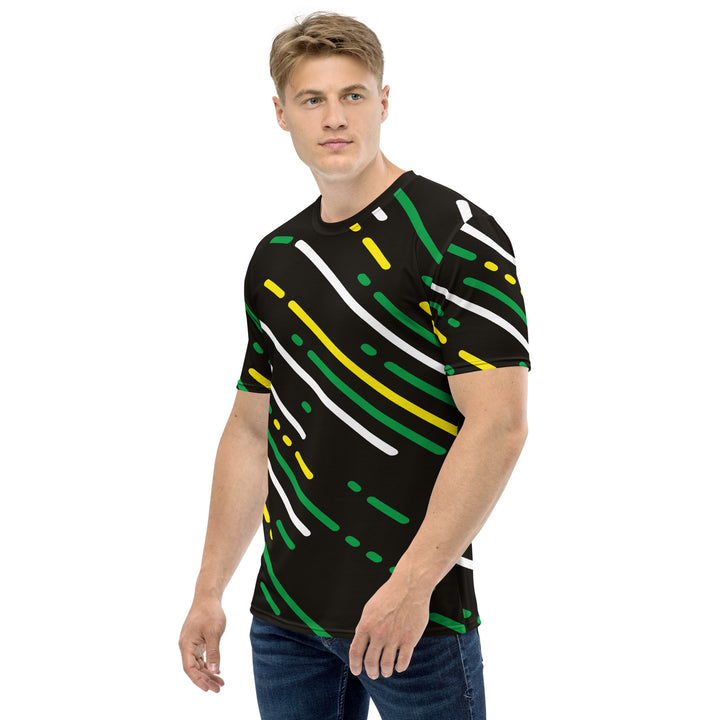 Premium Men's Jersey - Black-Green Lines