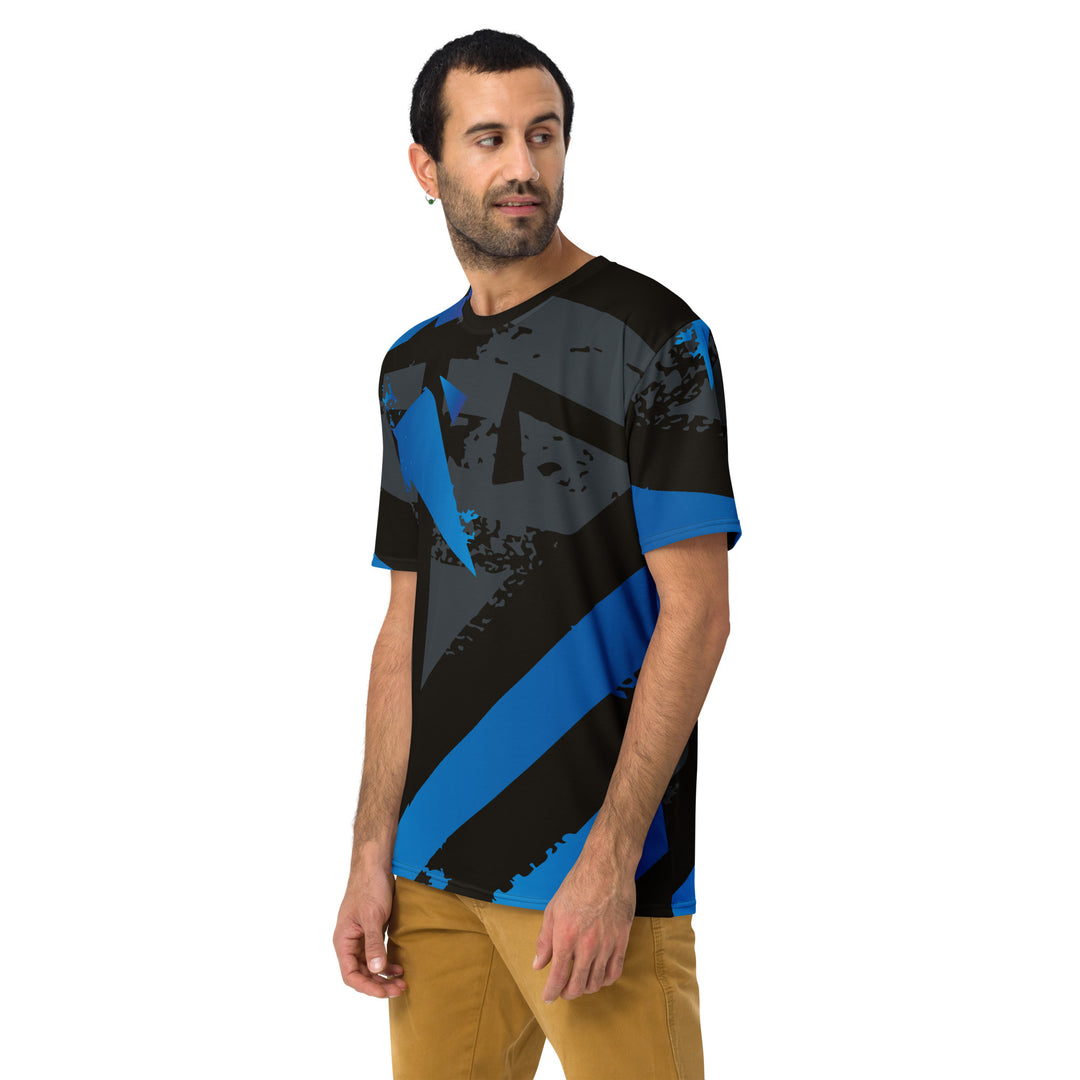 Premium Men's Jersey - Black-Blue Gradient