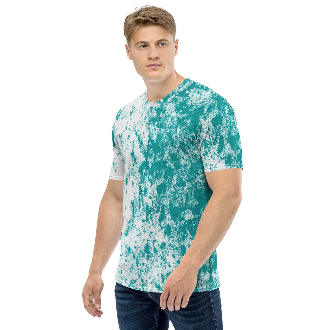 Premium Men's Jersey - White-Turquoise Paint