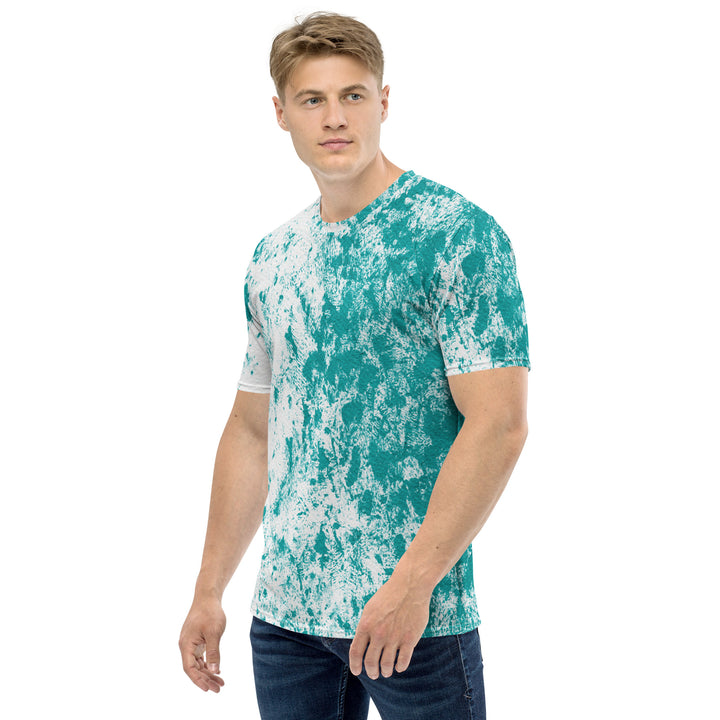 Premium Men's Jersey - White-Turquoise Paint