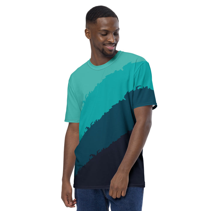 Premium Men's Jersey - Black-Turquoise Gradient