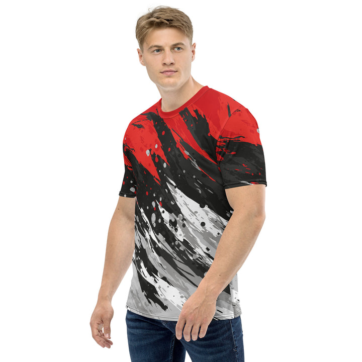 Premium Men's Jersey - Black-Red Splash