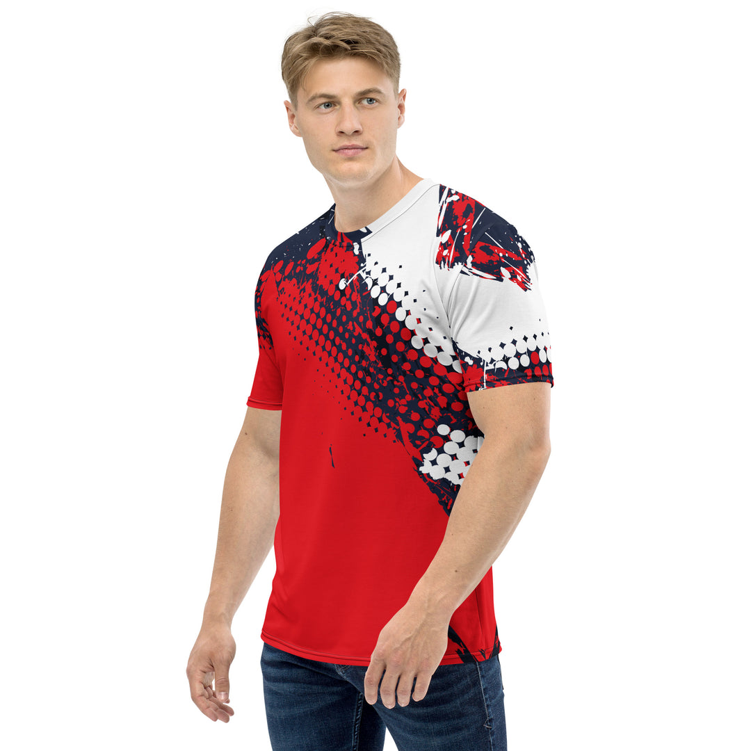 Premium Men's Jersey - Red-White Splash