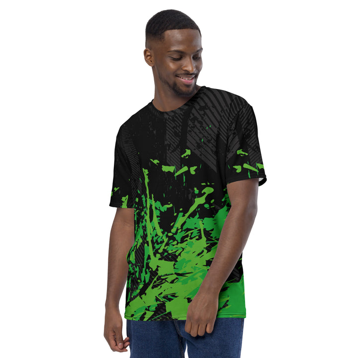 Premium Men's Jersey - Black-Green Flood