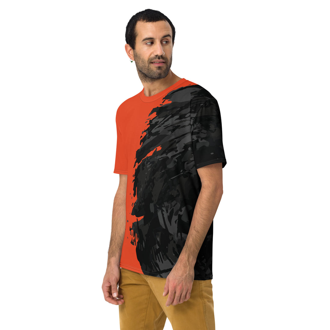 Premium Men's Jersey - Black-Orange Wave