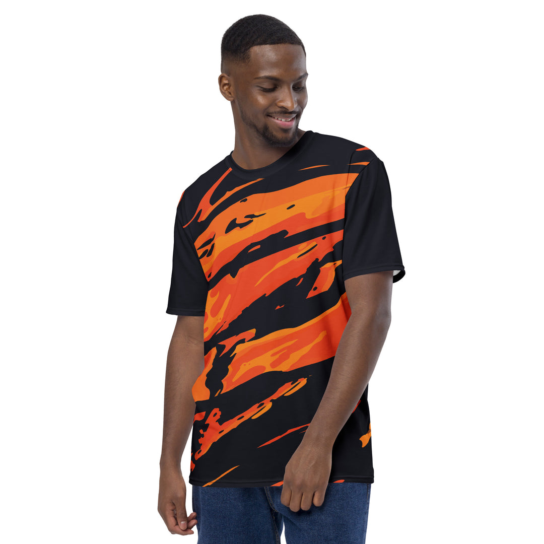 Premium Men's Jersey - Black-Orange Angle