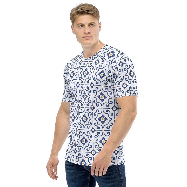 Premium Men's Jersey - White-Blue Tiles