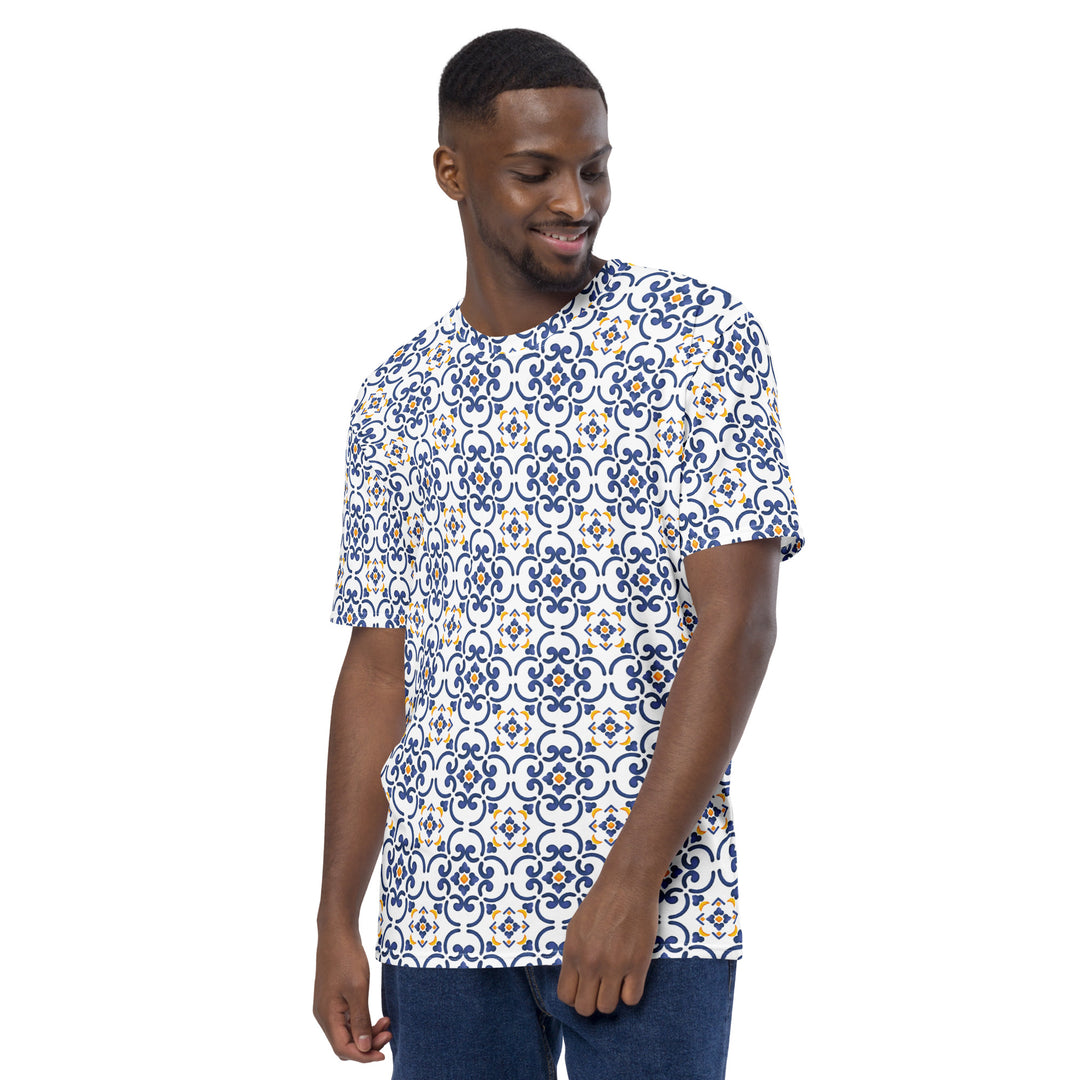 Premium Men's Jersey - Blue-Yellow Tiles