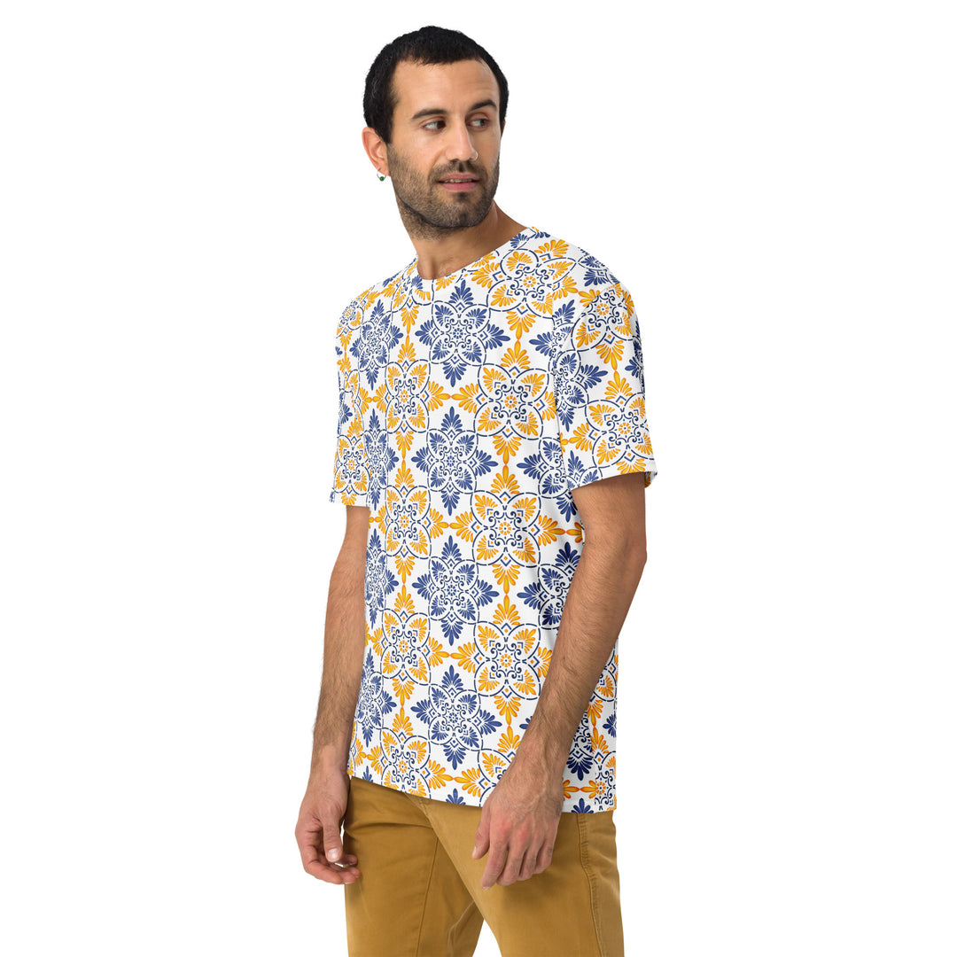 Premium Men's Jersey - Yellow-Blue Tiles