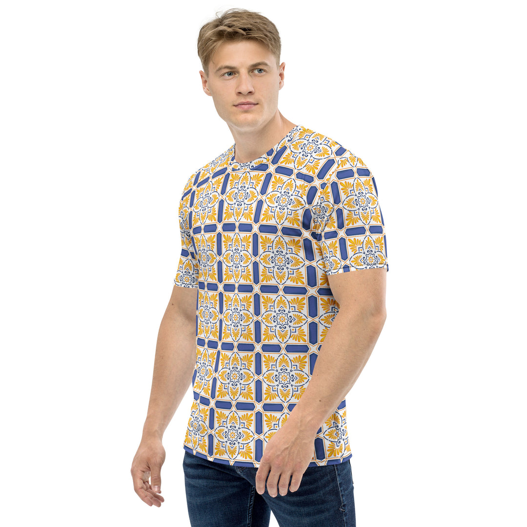 Premium Men's Jersey - Yellow-Purple Tiles