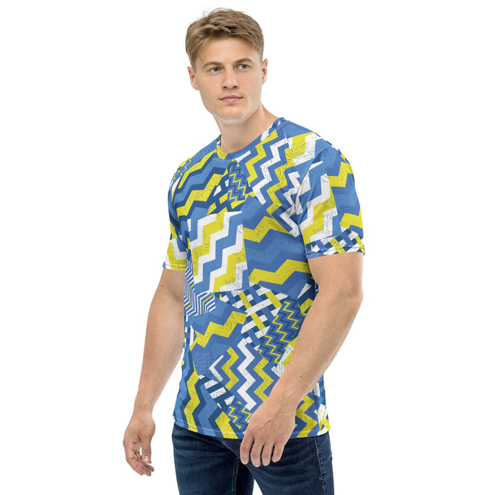 Premium Men's Jersey - Blue-Yellow Shake