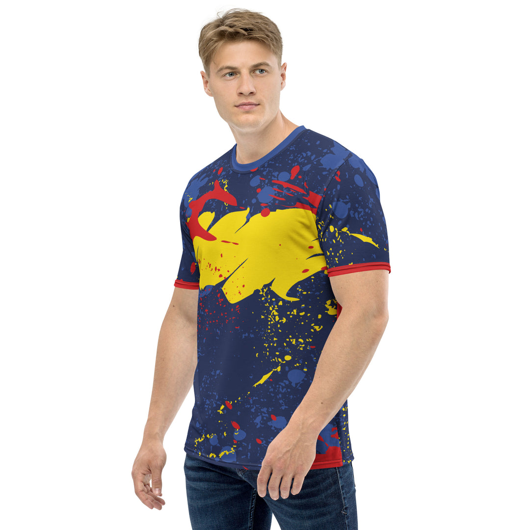 Premium Men's Jersey - Blue-Yellow Splash