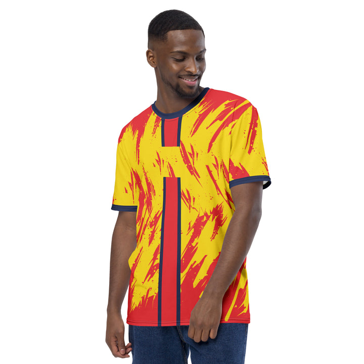 Premium Men's Jersey - Yellow-Red Bar