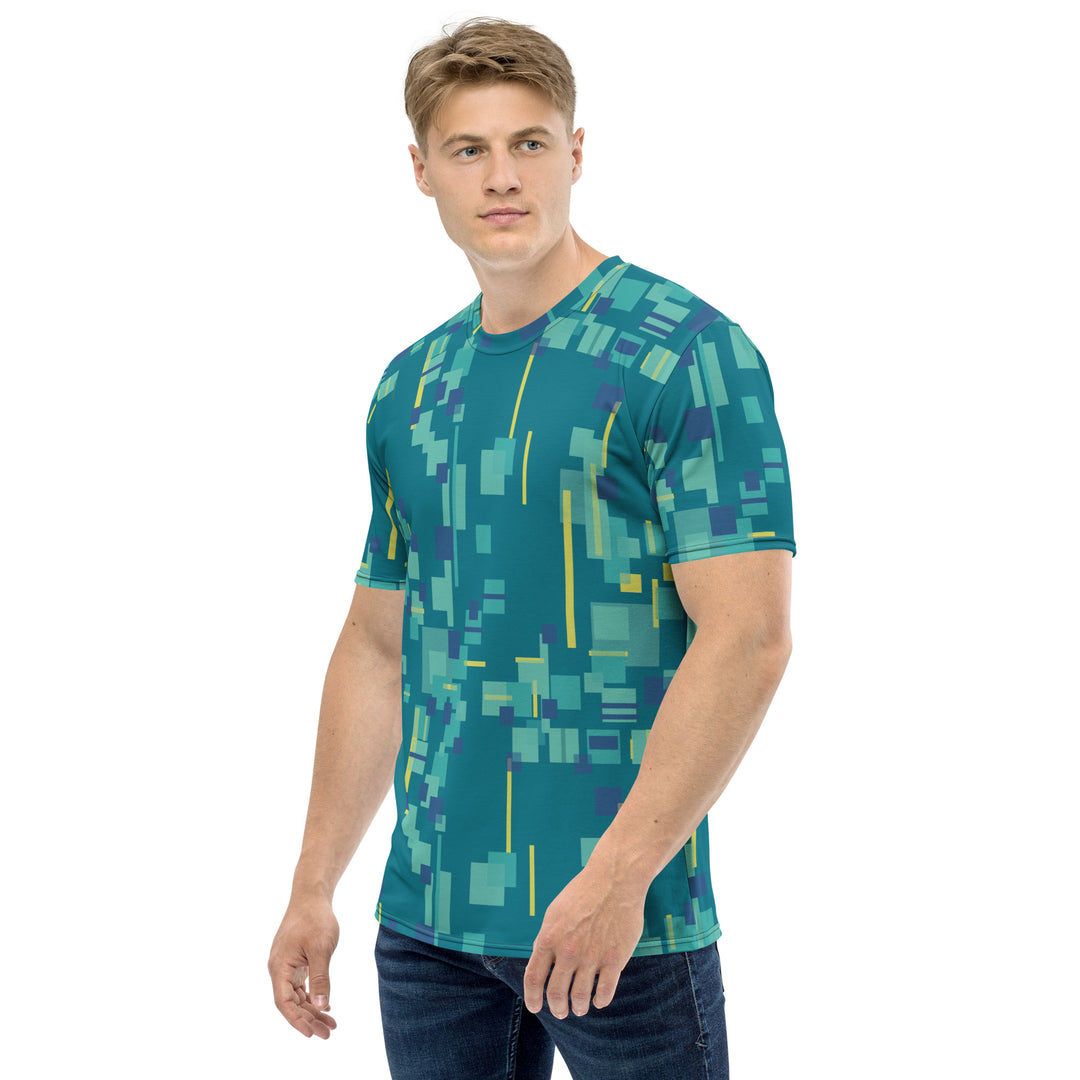 Premium Men's Jersey - Green-Yellow Pixel