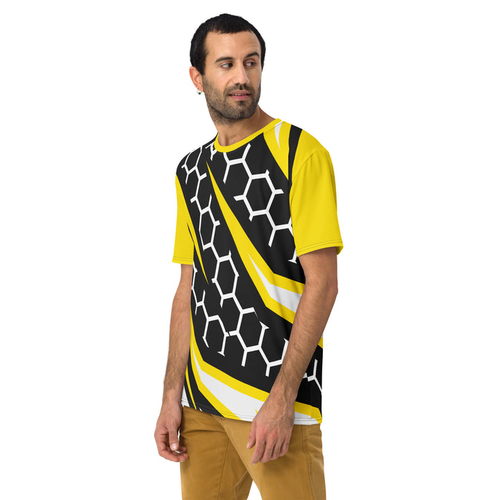 Premium Men's Jersey - Black-Yellow Hexagon