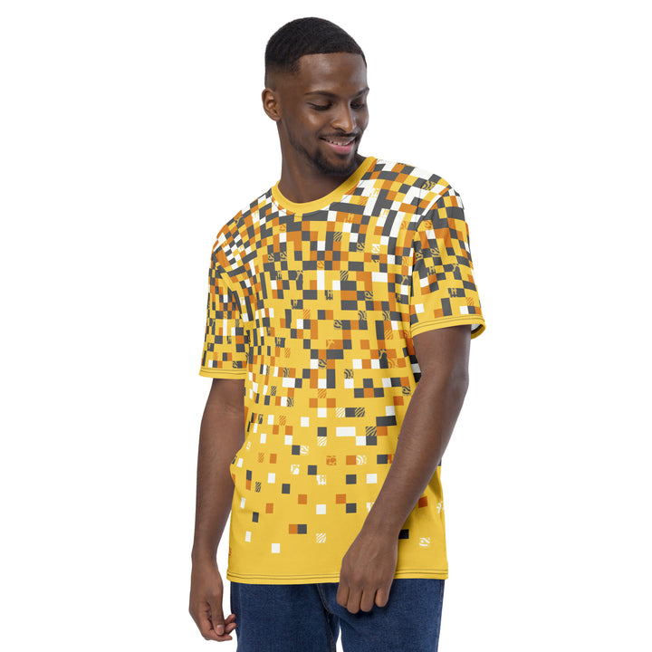 Premium Men's Jersey - Yellow-Grey Pixel